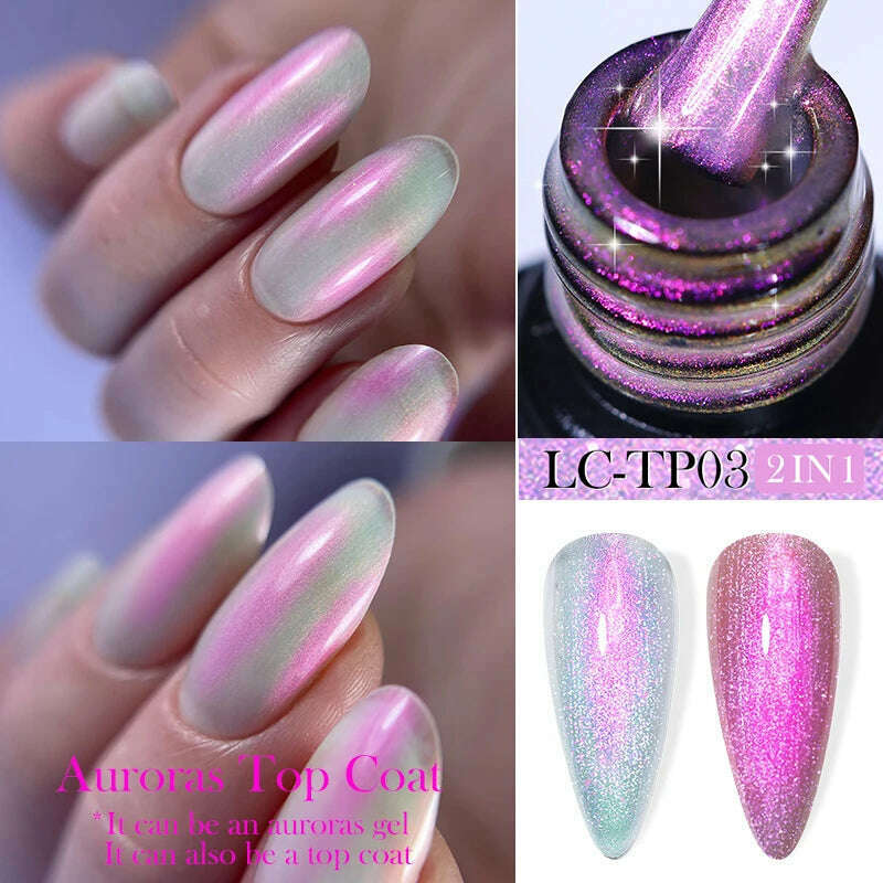 LILYCUTE 7ML Sparkling Glitter Rainbow Cat Magnetic Gel Nail Polish 9D Colorful Semi Permanent Soak Off Nail Art UV Gel Varnish - KIMLUD