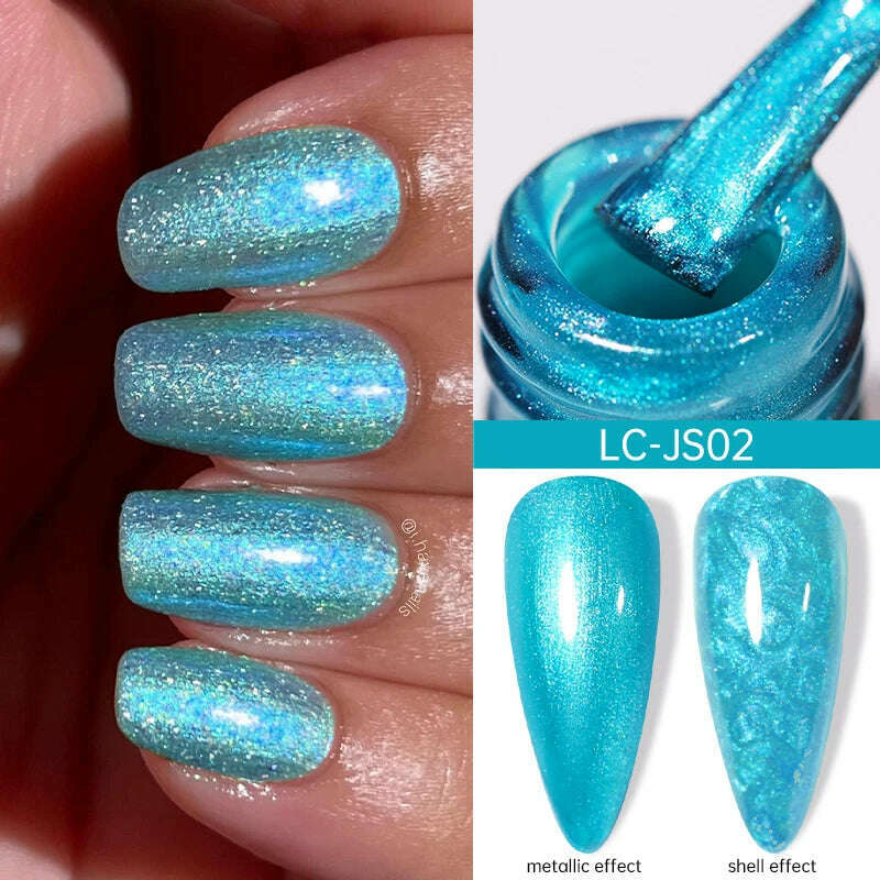 LILYCUTE 7ML Sparkling Glitter Rainbow Cat Magnetic Gel Nail Polish 9D Colorful Semi Permanent Soak Off Nail Art UV Gel Varnish - KIMLUD