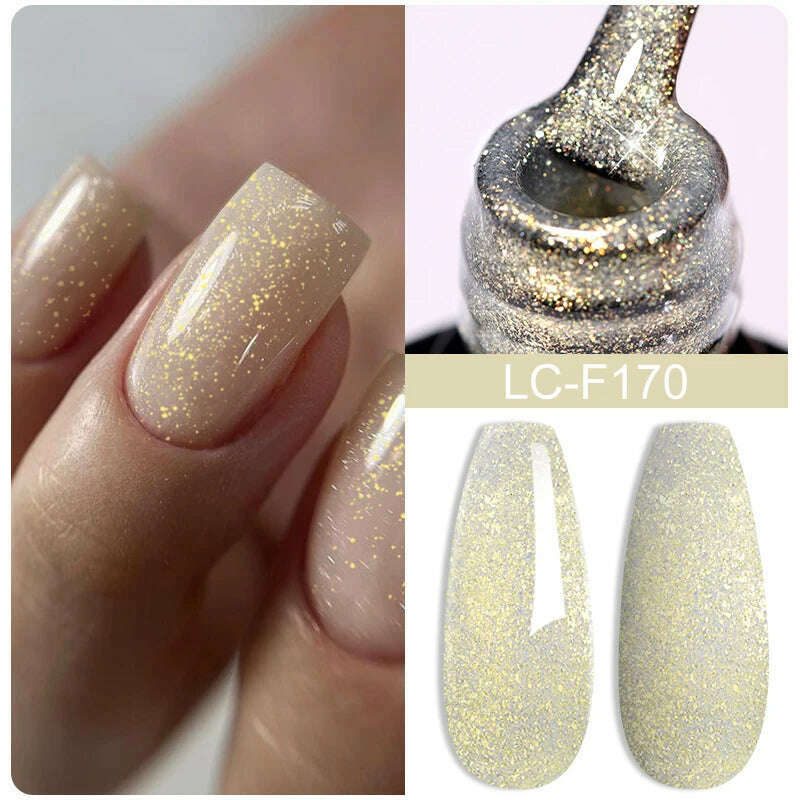LILYCUTE 7ML Sparkling Glitter Rainbow Cat Magnetic Gel Nail Polish 9D Colorful Semi Permanent Soak Off Nail Art UV Gel Varnish - KIMLUD