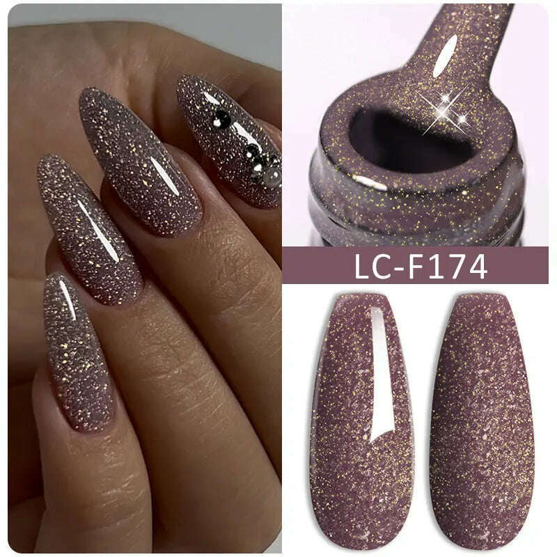 LILYCUTE 7ML Sparkling Glitter Rainbow Cat Magnetic Gel Nail Polish 9D Colorful Semi Permanent Soak Off Nail Art UV Gel Varnish - KIMLUD
