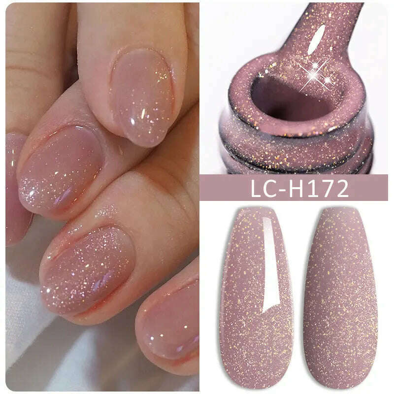 LILYCUTE 7ML Sparkling Glitter Rainbow Cat Magnetic Gel Nail Polish 9D Colorful Semi Permanent Soak Off Nail Art UV Gel Varnish - KIMLUD