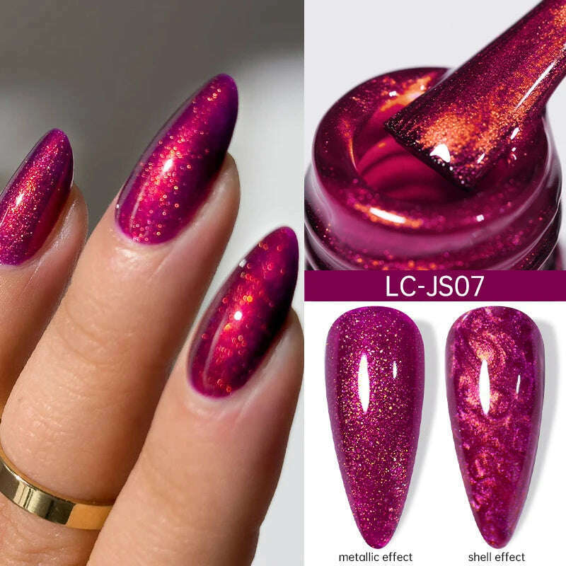 LILYCUTE 7ML Sparkling Glitter Rainbow Cat Magnetic Gel Nail Polish 9D Colorful Semi Permanent Soak Off Nail Art UV Gel Varnish - KIMLUD