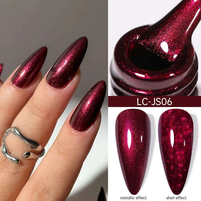 LILYCUTE 7ML Sparkling Glitter Rainbow Cat Magnetic Gel Nail Polish 9D Colorful Semi Permanent Soak Off Nail Art UV Gel Varnish - KIMLUD