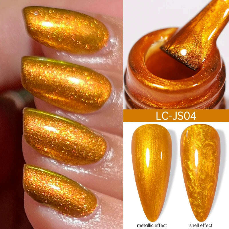 LILYCUTE 7ML Sparkling Glitter Rainbow Cat Magnetic Gel Nail Polish 9D Colorful Semi Permanent Soak Off Nail Art UV Gel Varnish - KIMLUD