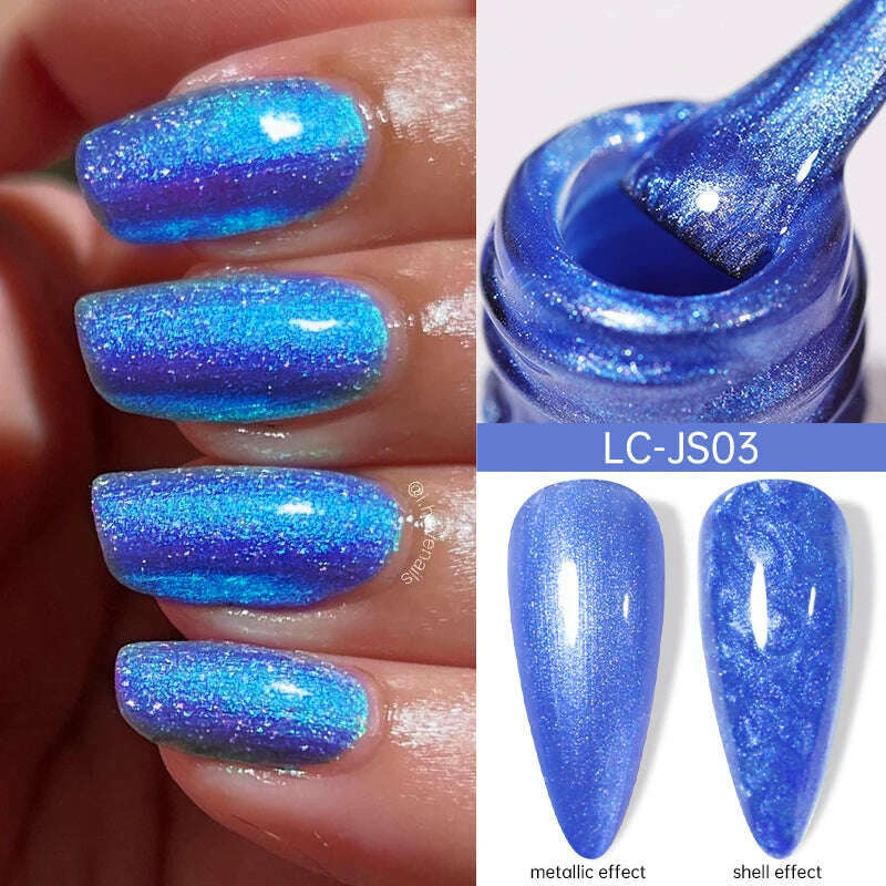 LILYCUTE 7ML Sparkling Glitter Rainbow Cat Magnetic Gel Nail Polish 9D Colorful Semi Permanent Soak Off Nail Art UV Gel Varnish - KIMLUD
