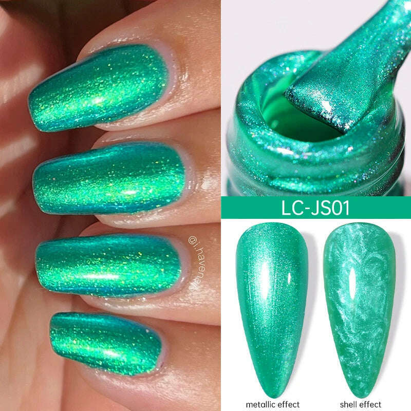 LILYCUTE 7ML Sparkling Glitter Rainbow Cat Magnetic Gel Nail Polish 9D Colorful Semi Permanent Soak Off Nail Art UV Gel Varnish - KIMLUD