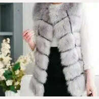 KIMLUD, Lisa Colly Fashion Winter Super Long Fur Vest  Women Luxury Faux Fox Fur Vest Furry Slim Woman Fake Fur Coat Jacket Long Outwear, GRAY / S, KIMLUD Womens Clothes