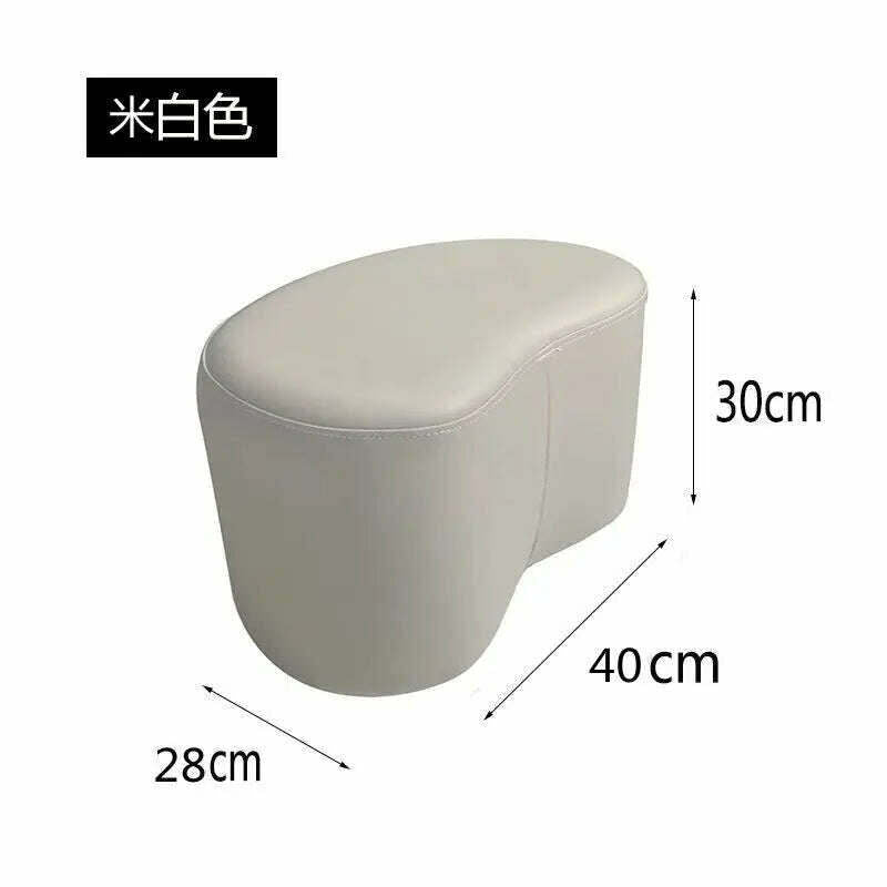 KIMLUD, Living Room Shoe Changing Stool Modern Simple Small Stools Household Stools & Ottomans Creative Technology Cloth Sofa Bench, white, KIMLUD Women's Clothes