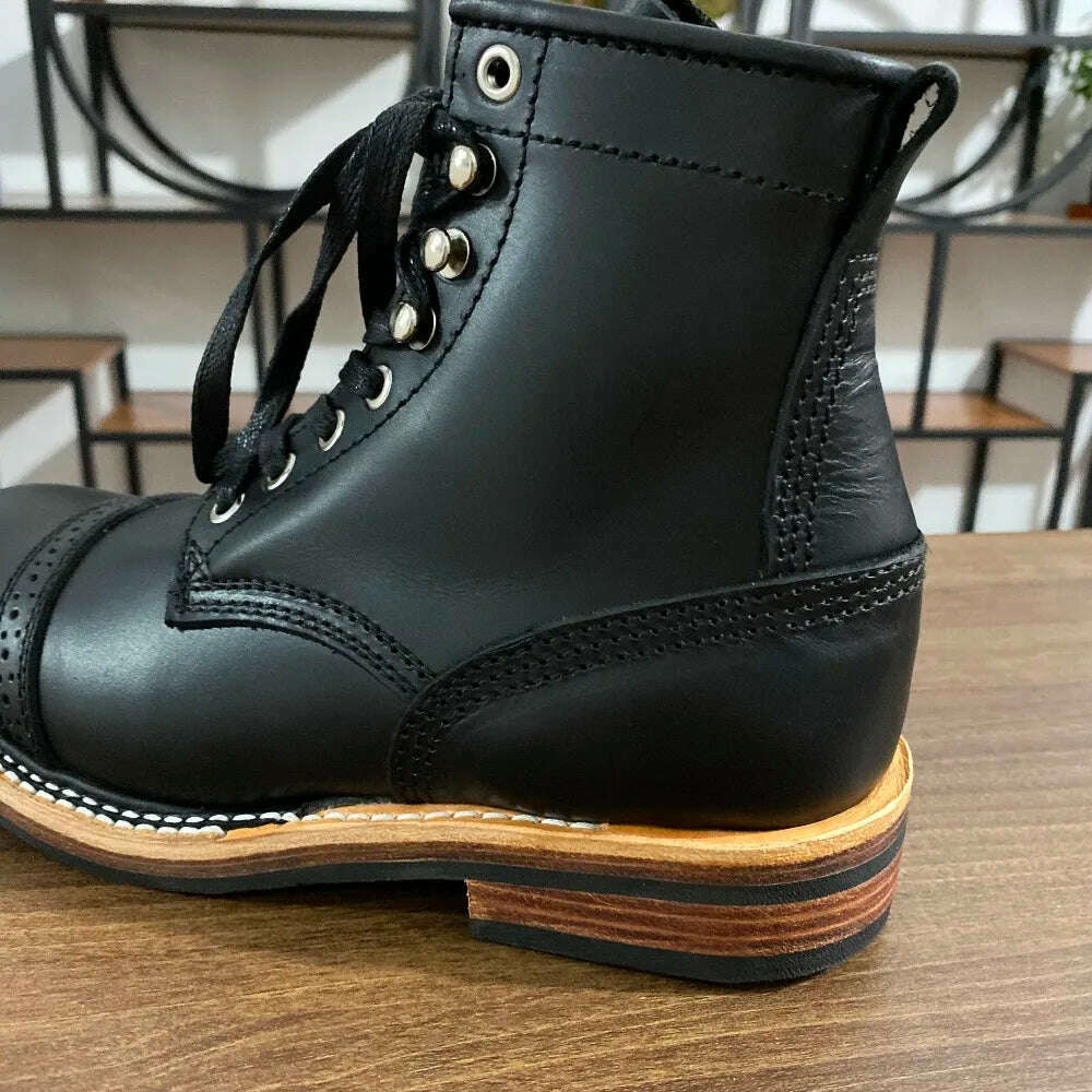 KIMLUD, LL580 Rock Can Roll Size 35-50 Super Quality Genuine Italian Cow Leather Handmade Durable Goodyear Welted American Work Boots, KIMLUD Womens Clothes
