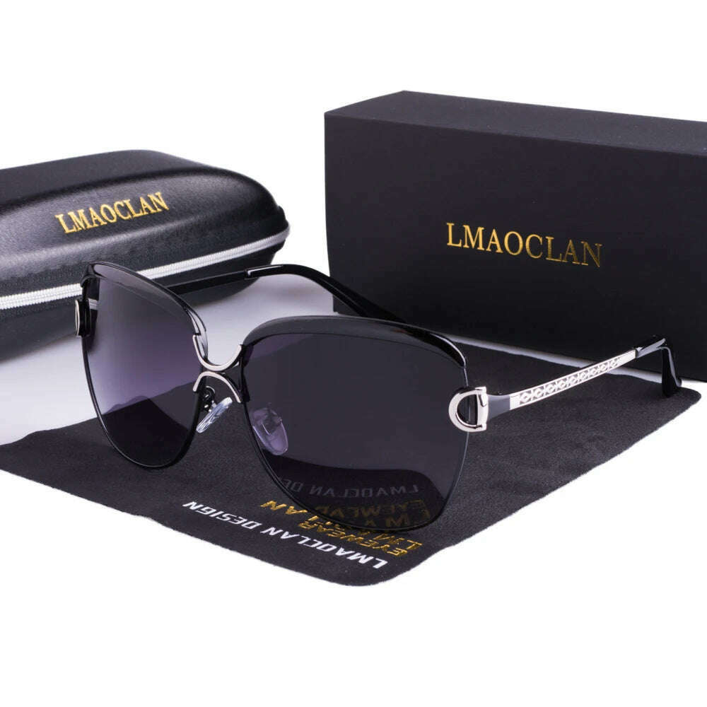 KIMLUD, LMAOCLAN Polarized Ladies Sunglasses Women Gradient Lens Round Sun Glasses Square Luxury Brand Oculos Lunette De Soleil Femme, KIMLUD Womens Clothes