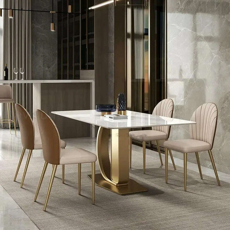 KIMLUD, Long Rectangular Dinning Table Designer Restaurant Dinning Table Conference Coffee Muebles De Cocina Garden Furniture Sets GM, KIMLUD Womens Clothes