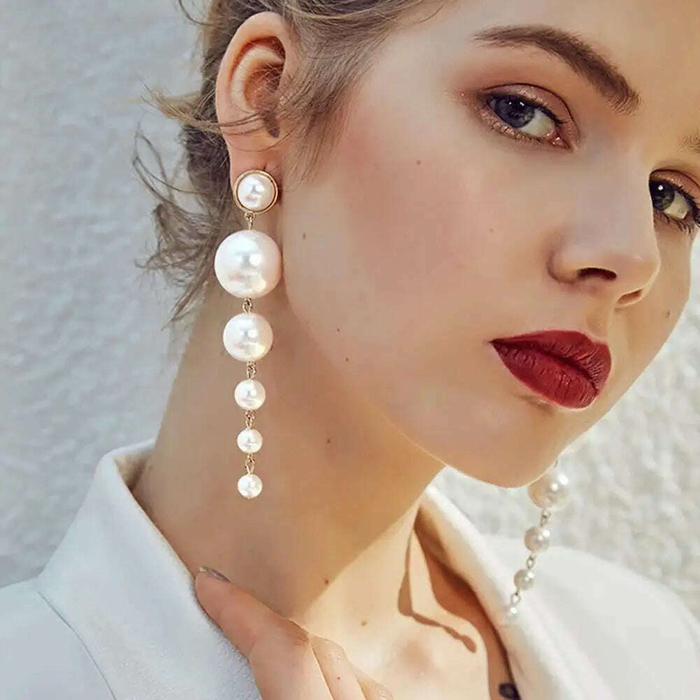 Long Tassel Earrings for Women Korean Crystal Leaf Drop Earring Girls Accessories Statement Gold Color Brincos Jewelry Gifts - KIMLUD