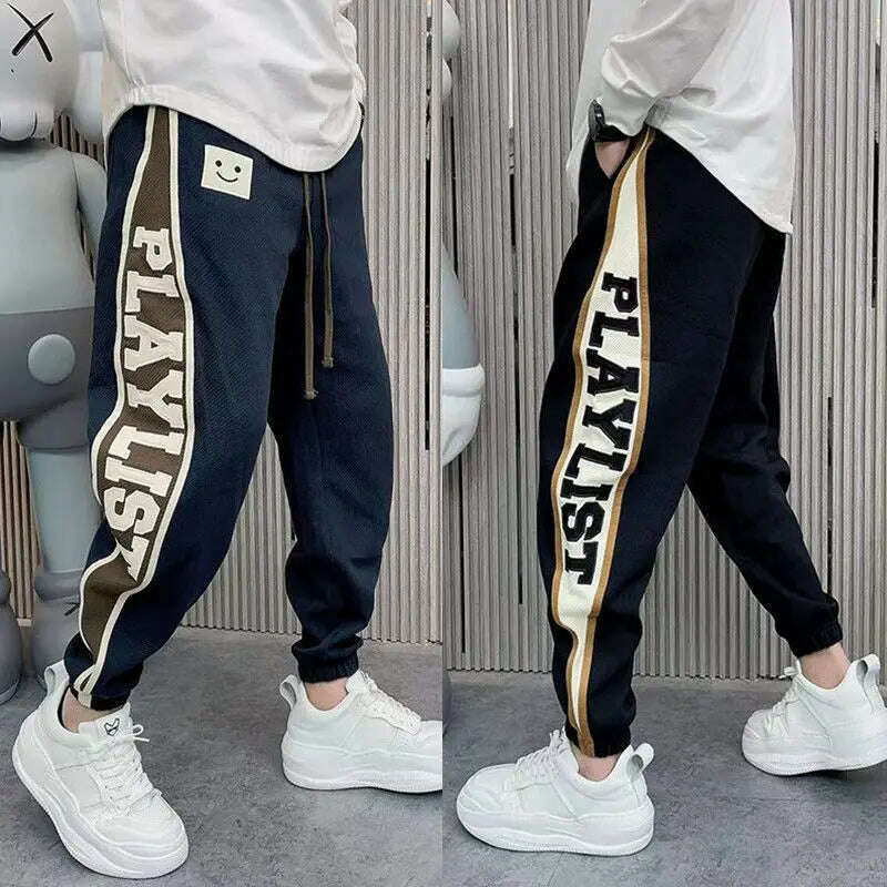 Loose Jogger Sweatpants Letter Print Fashion Hip Hop Streetwear Korean Style Pants New Luxury Brand Men's Clothing - KIMLUD