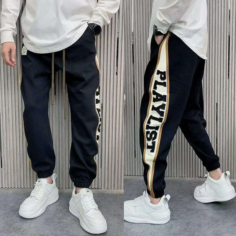 KIMLUD, Loose Jogger Sweatpants Letter Print Fashion Hip Hop Streetwear Korean Style Pants New Luxury Brand Men's Clothing, KIMLUD Women's Clothes