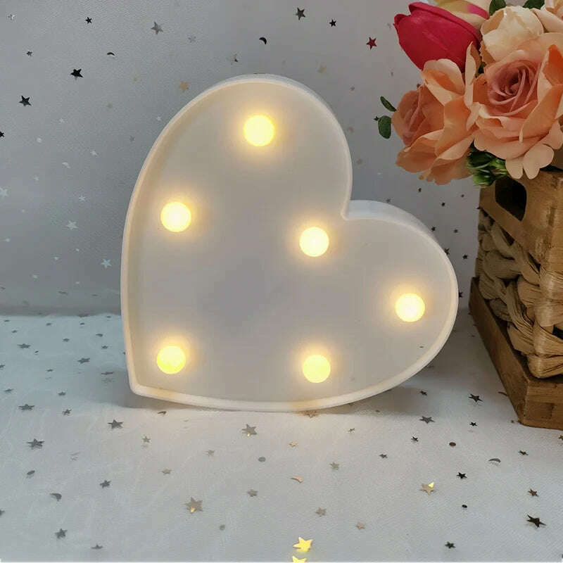 KIMLUD, Love Heart LED Letter Lamp Wedding Romantic Red Pink Night Light Ornament Birthday Christmas Home Decoration Valentines Day Gift, B05, KIMLUD Womens Clothes