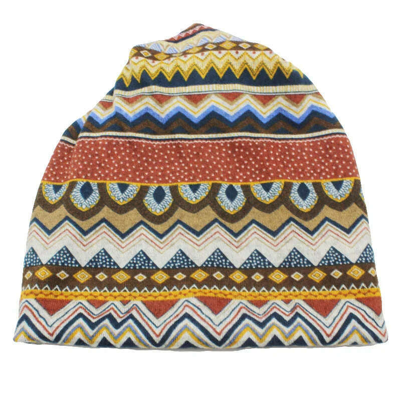 KIMLUD, LOVINGSHA Autumn Winter Skullies Beanies Vintage Design Dual-use Women Hats For Ladies Thin Girl Fashion Feminino Scarf HT069, KIMLUD Women's Clothes