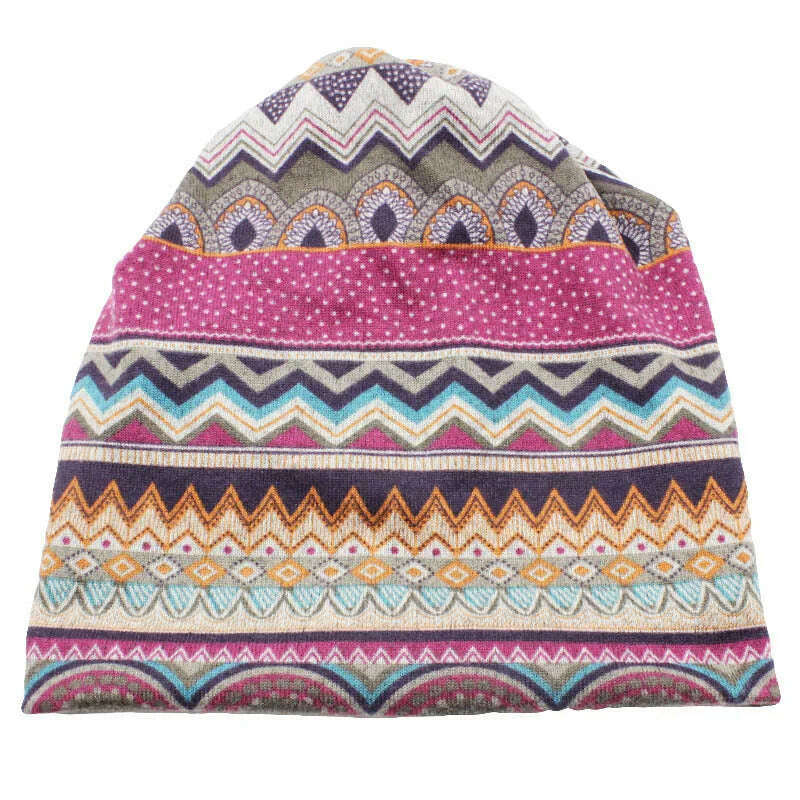 KIMLUD, LOVINGSHA Autumn Winter Skullies Beanies Vintage Design Dual-use Women Hats For Ladies Thin Girl Fashion Feminino Scarf HT069, KIMLUD Womens Clothes