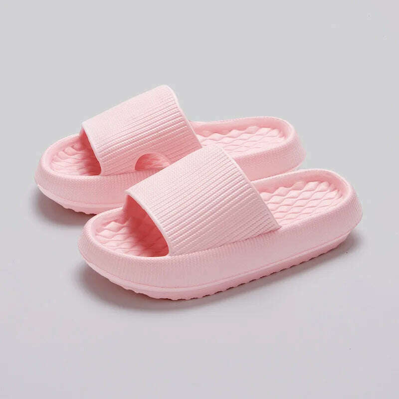 KIMLUD, Lucyever 2024 Summer Non-slip Soft Cloud Slippers Women Comfy Eva Thick Platform Slides Woman Couple Bathroom Home Flip Flops 45, 36-37 / Pink, KIMLUD Womens Clothes