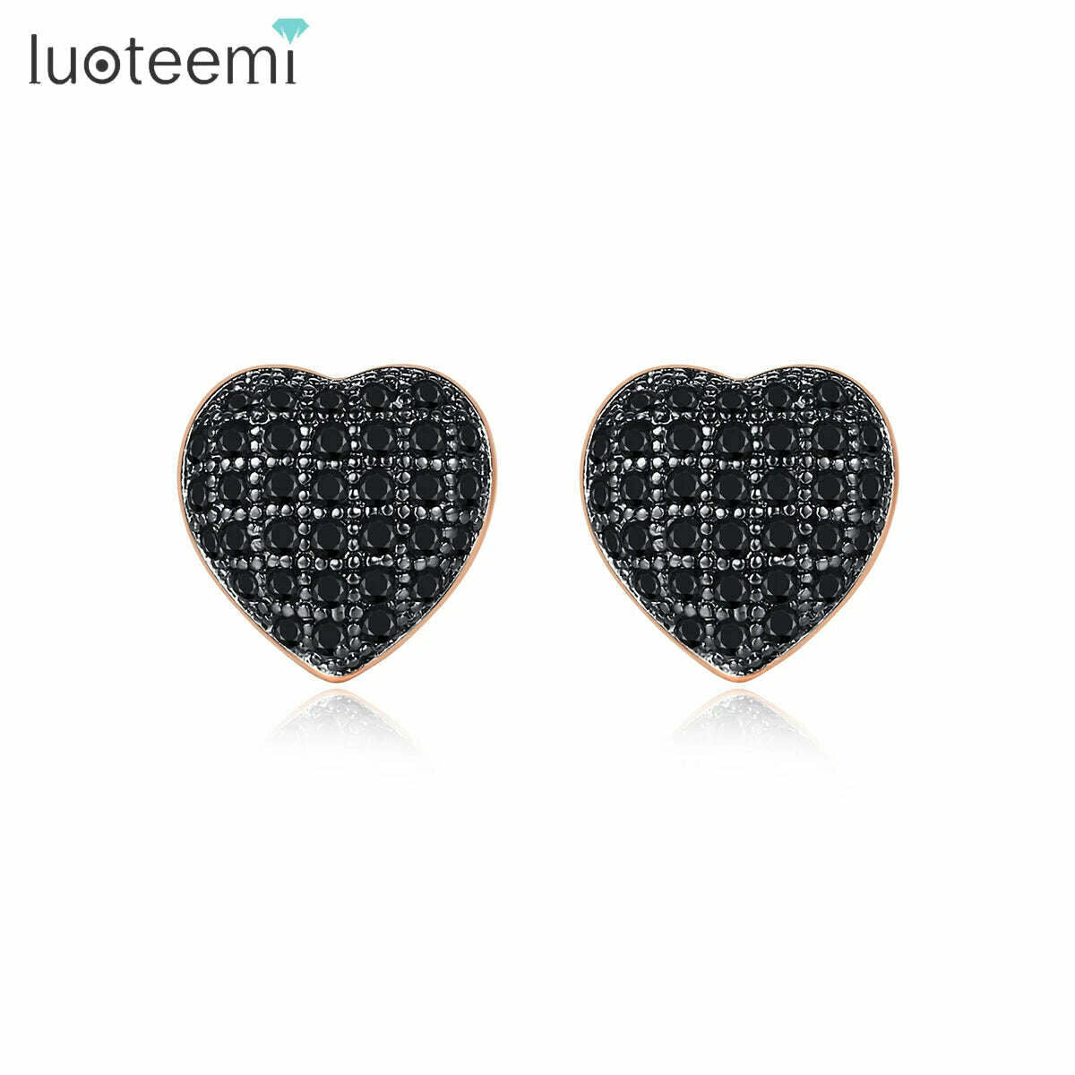 KIMLUD, LUOTEEMI Lovely Small Heart Stud Earrings for Women Girls Dating Shiny Cubic Zircon Fashion Jewelry Friend Tiny Christmas Gifts, KIMLUD Womens Clothes