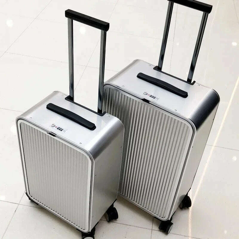 KIMLUD, Luxury Brand 100% Aluminum-magnesium alloy Rolling Luggage 16/20/24 inch size high quality trolley case Business Suitcase Wheels, KIMLUD Womens Clothes