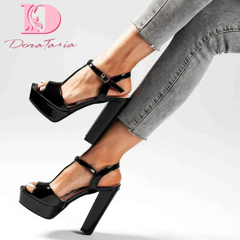 KIMLUD, Luxury Brand New Ladies Platform Summer Sandals Fashion Solid Thick High Heels Womens Sandals 2023 Party Office Sexy Woman Shoes, KIMLUD Women's Clothes