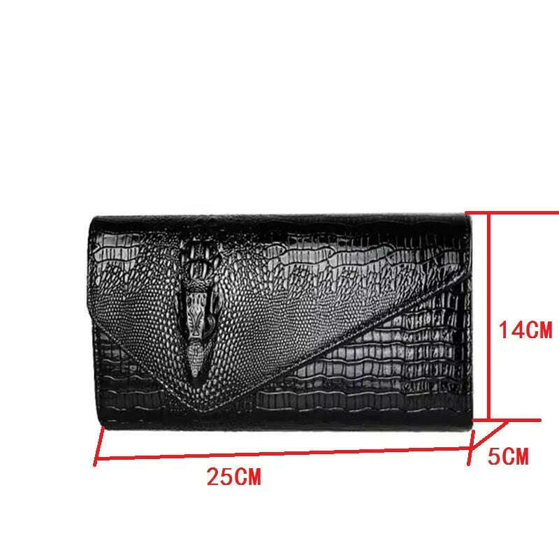 Luxury Crocodile Bags Women Leather Chain Crossbody Bags For Women New 2023 Brand Handbags Shoulder Bags Messenger Female Clutch - KIMLUD