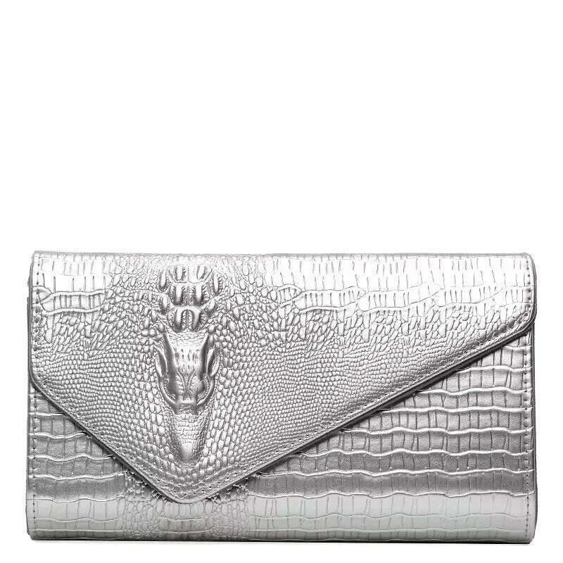 Luxury Crocodile Bags Women Leather Chain Crossbody Bags For Women New 2023 Brand Handbags Shoulder Bags Messenger Female Clutch - KIMLUD