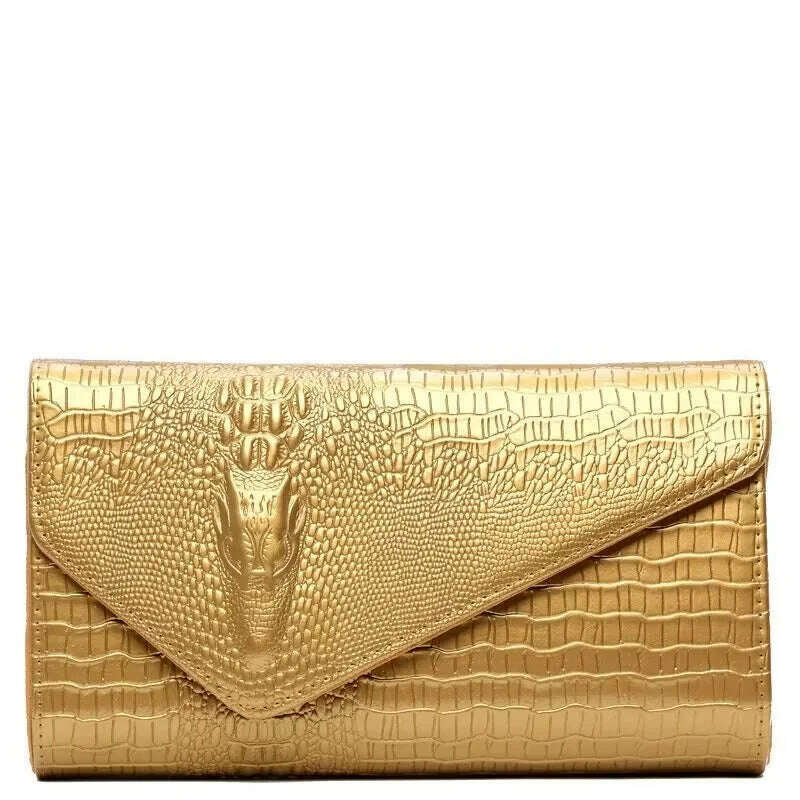 Luxury Crocodile Bags Women Leather Chain Crossbody Bags For Women New 2023 Brand Handbags Shoulder Bags Messenger Female Clutch - KIMLUD
