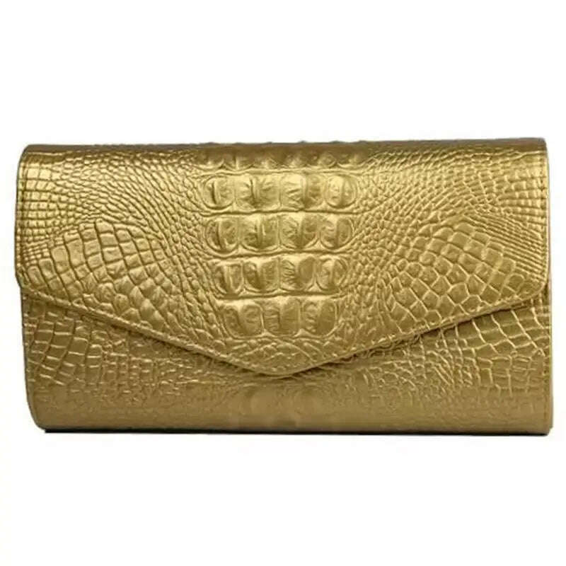 Luxury Crocodile Bags Women Leather Chain Crossbody Bags For Women New 2023 Brand Handbags Shoulder Bags Messenger Female Clutch - KIMLUD