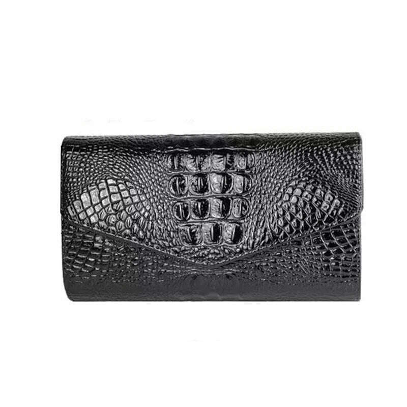 KIMLUD, Luxury Crocodile Bags Women Leather Chain Crossbody Bags For Women New 2023 Brand Handbags Shoulder Bags Messenger Female Clutch, black 1, KIMLUD Womens Clothes