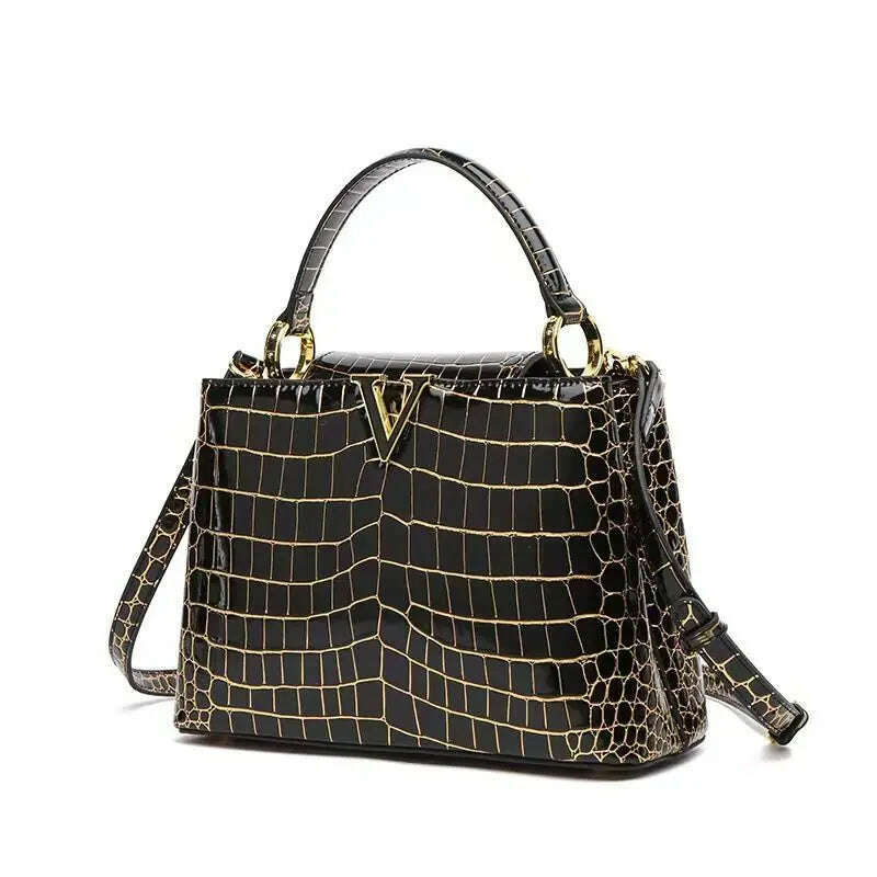 KIMLUD, Luxury Designer Brand bolsa feminina 2023 New High-quality сумка Leather Crocodile Print Shoulder Handbags for Women 가방 Hot Sell, KIMLUD Women's Clothes