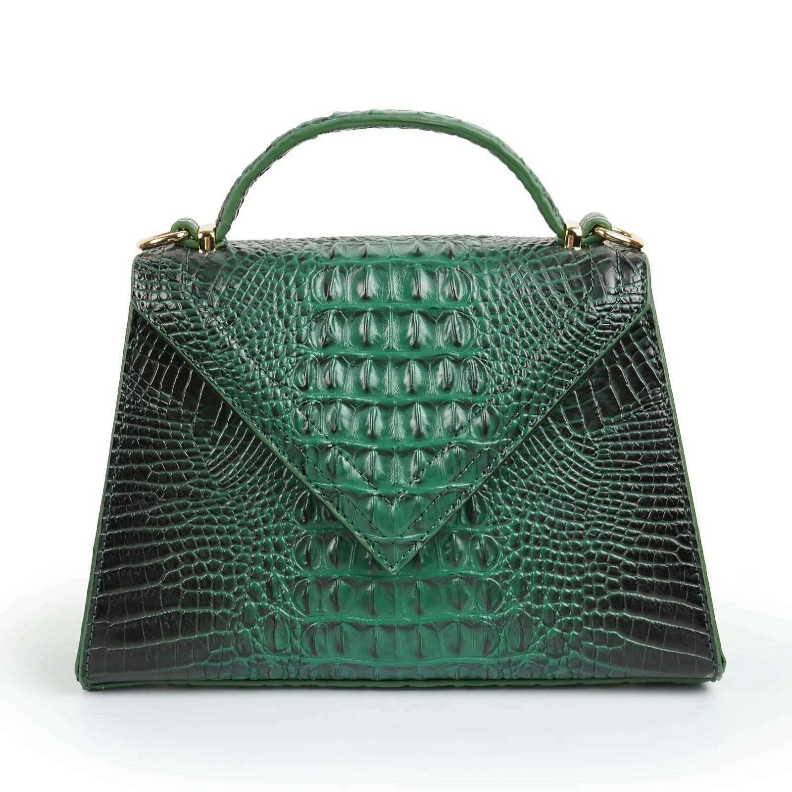 KIMLUD, Luxury Designer Handbag Brand Crossbody Bags for Women 2022 New Crocodile Pattern Leather Shoulder Bags Casual Tote Bag, Green / CHINA, KIMLUD Womens Clothes