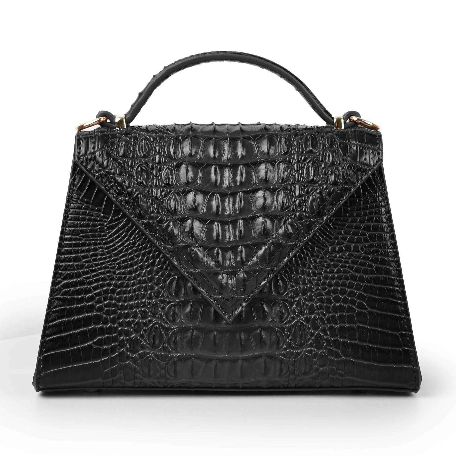 KIMLUD, Luxury Designer Handbag Brand Crossbody Bags for Women 2022 New Crocodile Pattern Leather Shoulder Bags Casual Tote Bag, Black / CHINA, KIMLUD Womens Clothes
