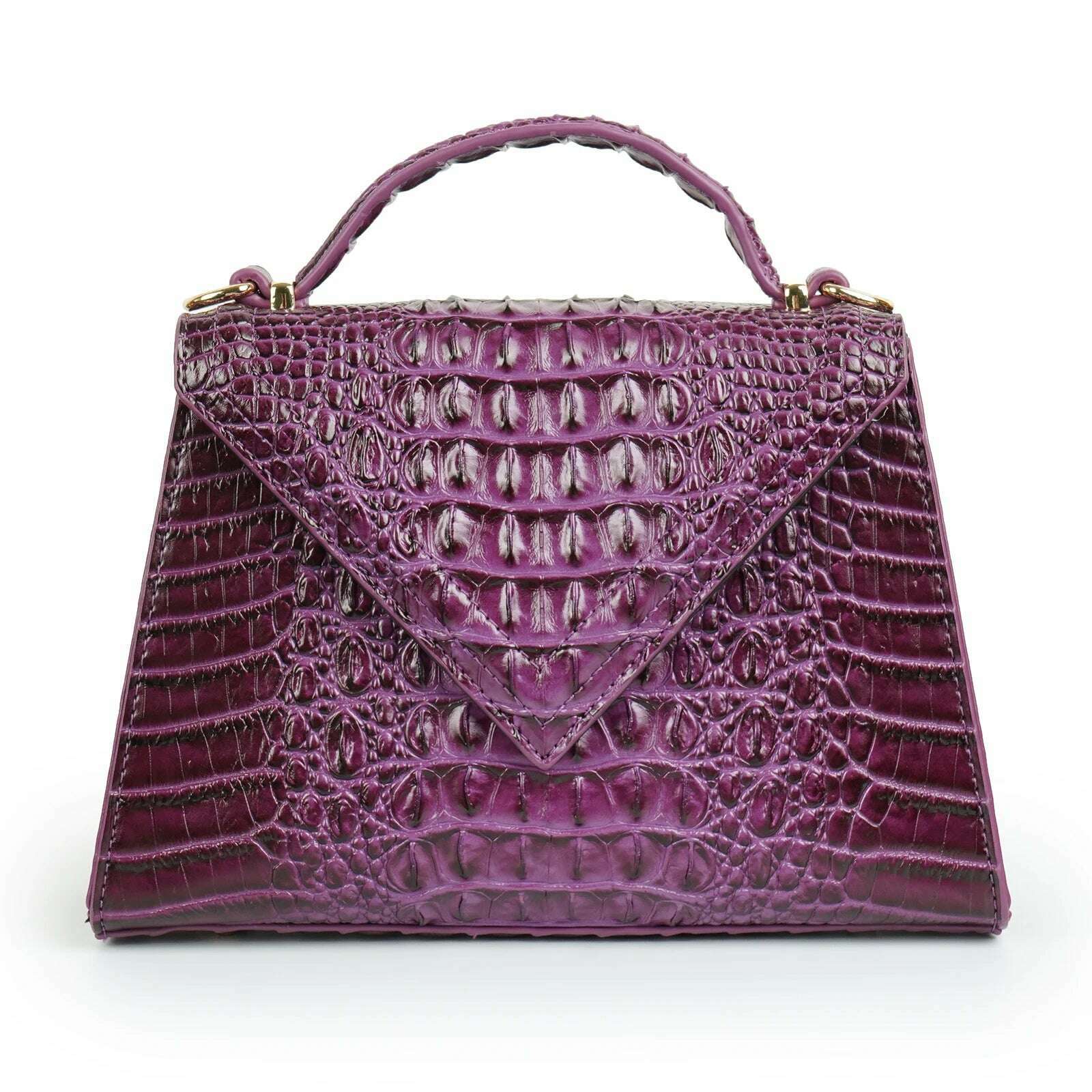 KIMLUD, Luxury Designer Handbag Brand Crossbody Bags for Women 2022 New Crocodile Pattern Leather Shoulder Bags Casual Tote Bag, Purple / CHINA, KIMLUD Womens Clothes