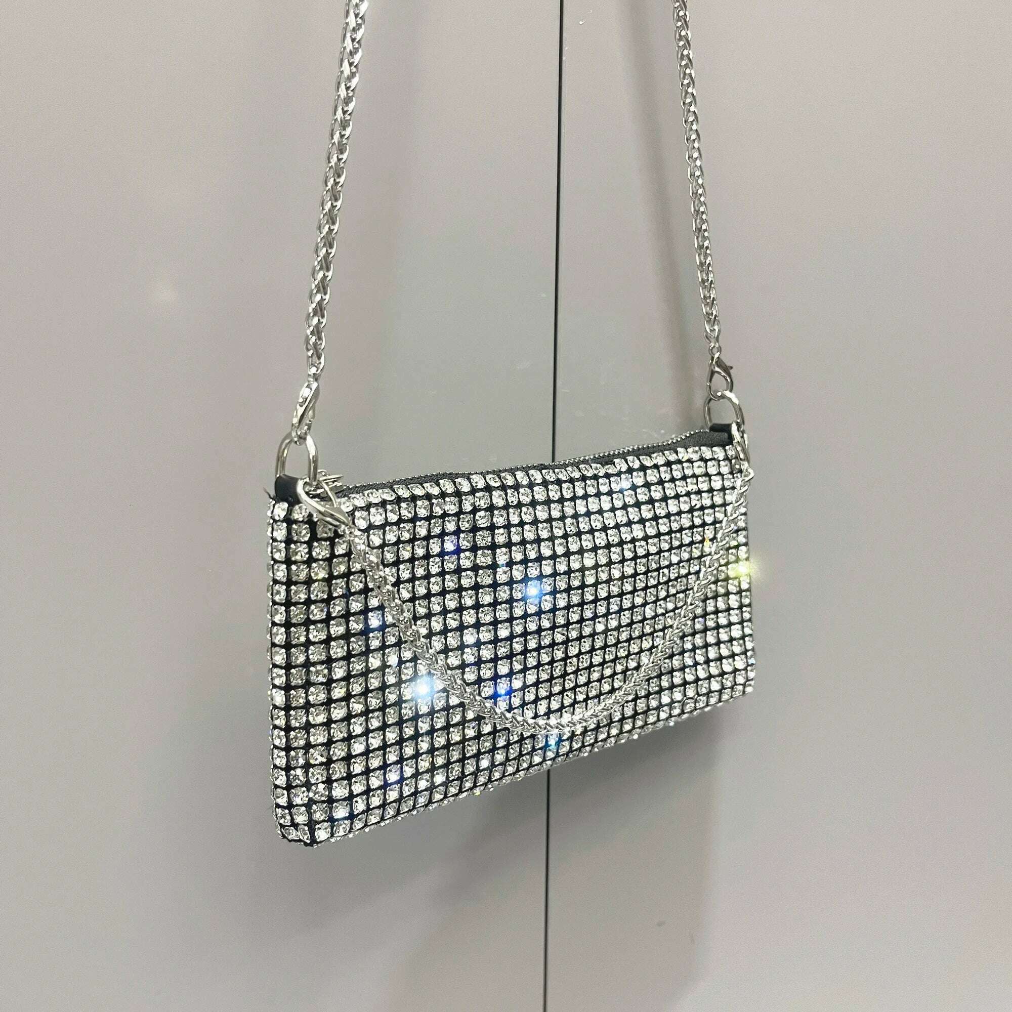 Luxury Designer Rhinestones Clutch Purse Bag for women handle bag Shoulder Bag Purse - KIMLUD