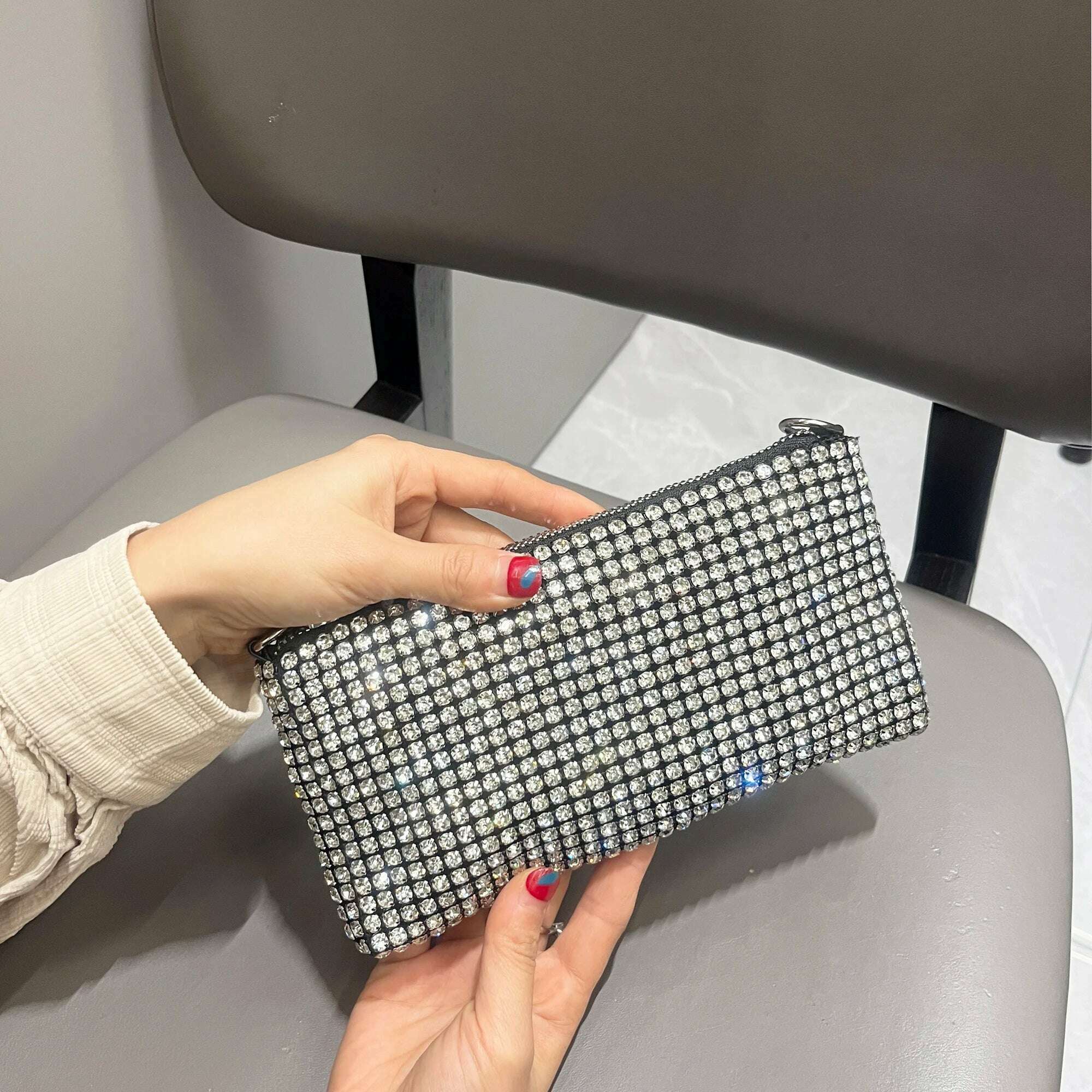 Luxury Designer Rhinestones Clutch Purse Bag for women handle bag Shoulder Bag Purse - KIMLUD