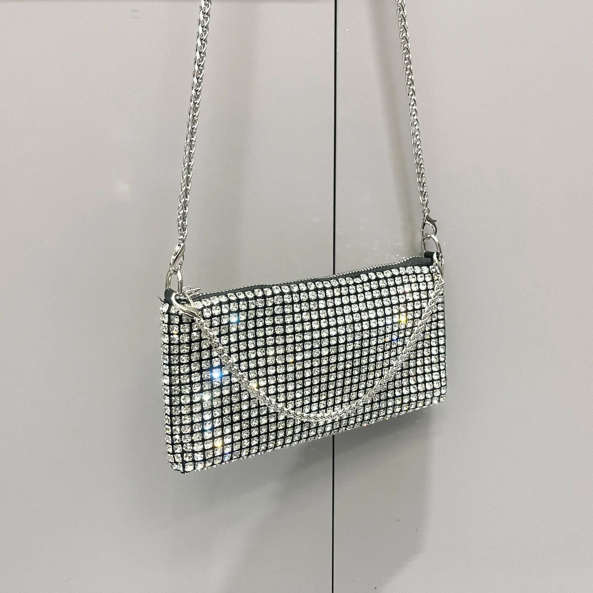 Luxury Designer Rhinestones Clutch Purse Bag for women handle bag Shoulder Bag Purse - KIMLUD