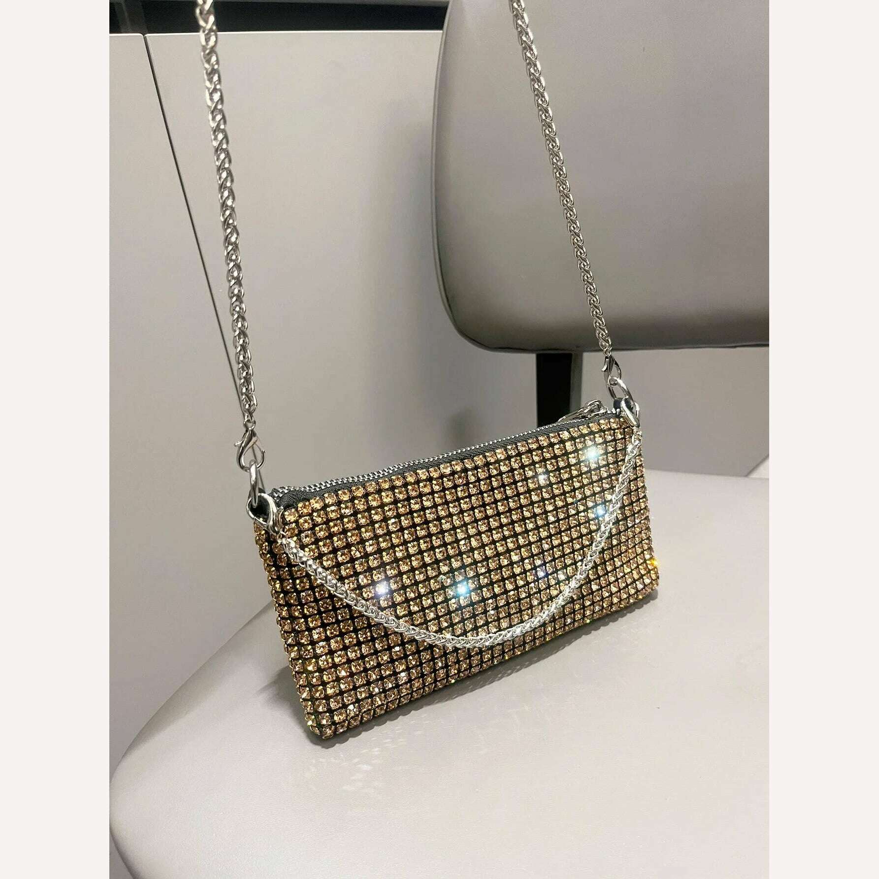 Luxury Designer Rhinestones Clutch Purse Bag for women handle bag Shoulder Bag Purse - KIMLUD
