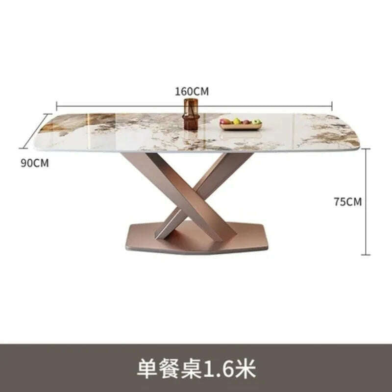 KIMLUD, Luxury Dinning Table Kitchen Marble Balcony Dinner Dinner Table Coffee Mesa Lateral Comedor Dining Room Table And Chairs Set, KIMLUD Women's Clothes