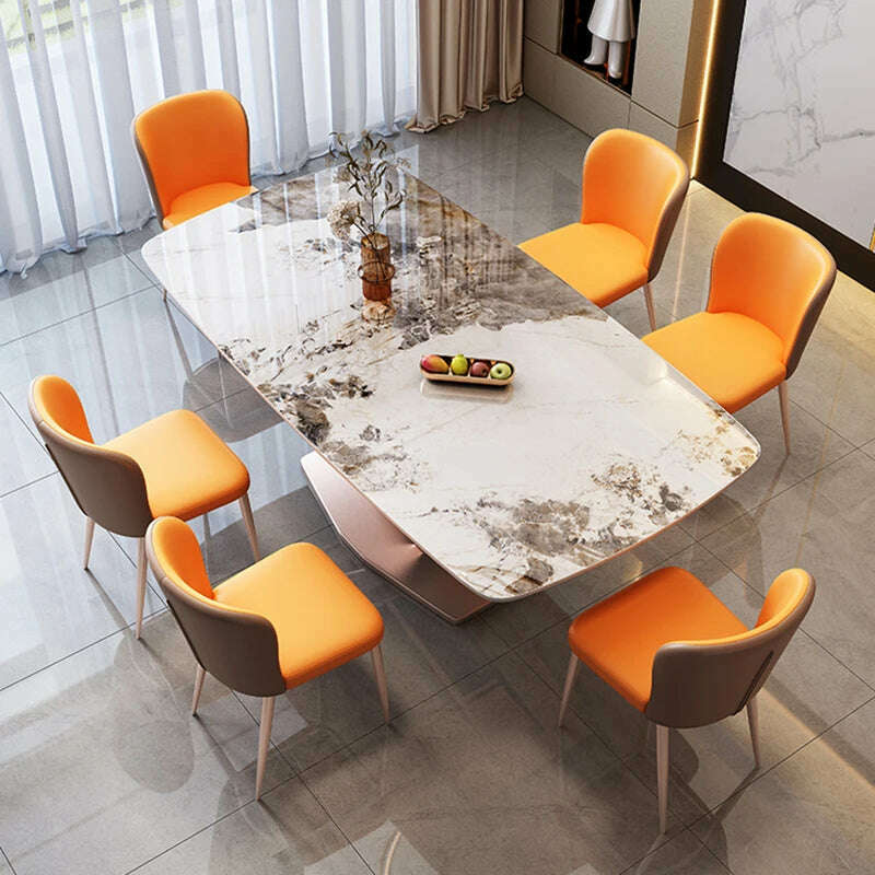 KIMLUD, Luxury Dinning Table Modern Marble Balcony Dinner Kitchen Table Coffee Mesa Lateral Muebles Dining Room Table And Chairs Set, KIMLUD Women's Clothes