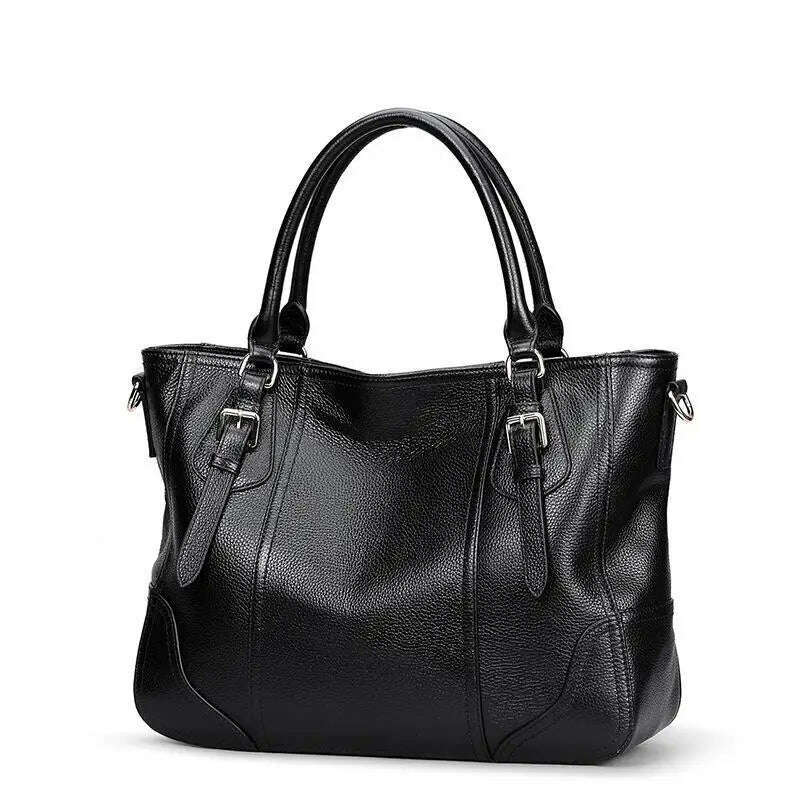 KIMLUD, Luxury Genuine Leather Women Bag Large Lady Leather Handbag Brand Designer Female Totes Bag Cow Leather Women Shoulder Bag, KIMLUD Womens Clothes