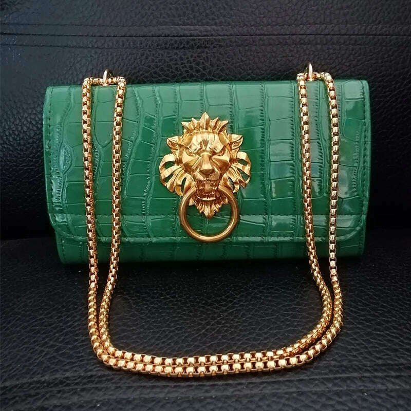 KIMLUD, Luxury Handbags Women Bags New Design European Brand Crocodile Chain Shoulder Crossbody Bags For Women Day Clutch Bolsa Feminina, green, KIMLUD Womens Clothes