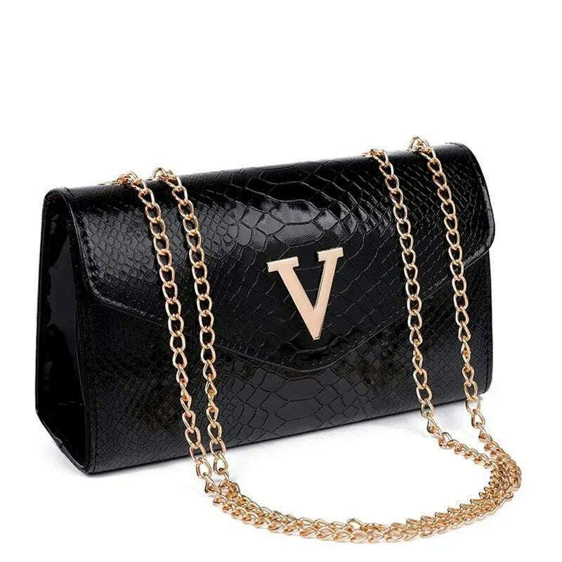 KIMLUD, Luxury Handbags Women's Bags Brand Fashion V Chain Shoulder Crossbody Bags For Women Sac A Main Femme De Marque Luxe Cuir 2023, black 2, KIMLUD Womens Clothes