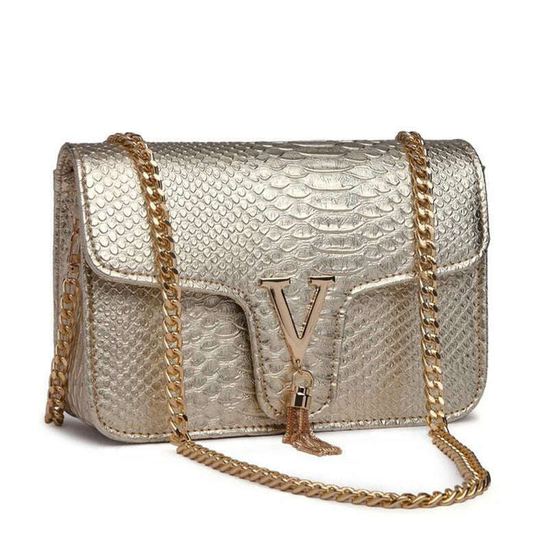 KIMLUD, Luxury Handbags Women's Bags Brand Fashion V Chain Shoulder Crossbody Bags For Women Sac A Main Femme De Marque Luxe Cuir 2023, light gold, KIMLUD Womens Clothes