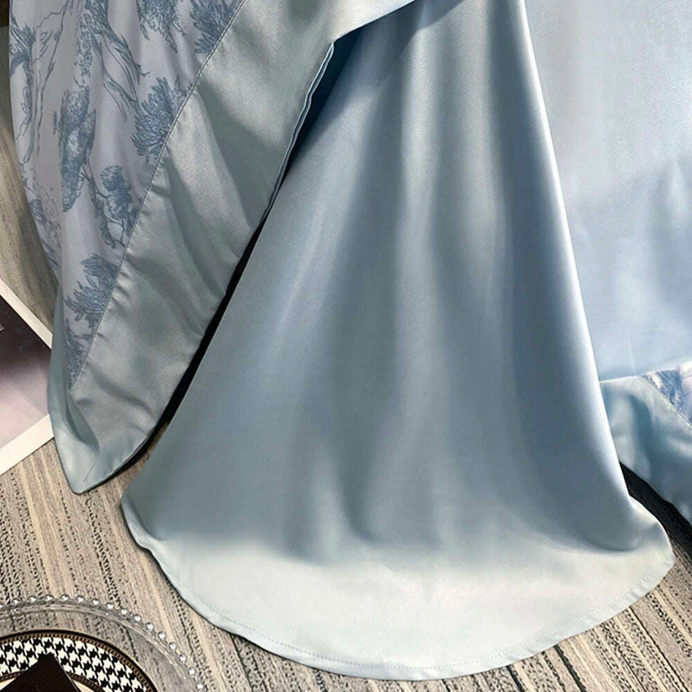 Luxury Home Textile Bedding Set 100% Tencel Quilt Cover Duvet Cover Flat Bed Sheet Pillowcases Comforter Bed Linens Queen King - KIMLUD