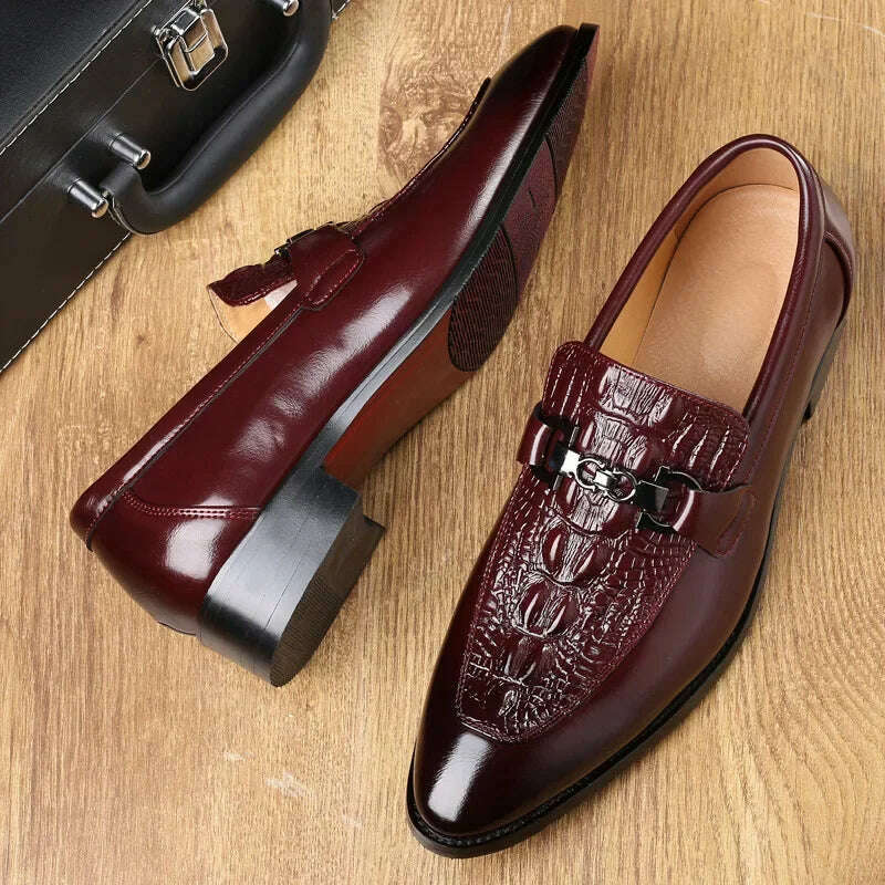 Luxury Men Leather Shoes Fashion Wedding Party Shoes Luxury Men Designer Business Flats Shoes Large Size 2020 New rty6 - KIMLUD