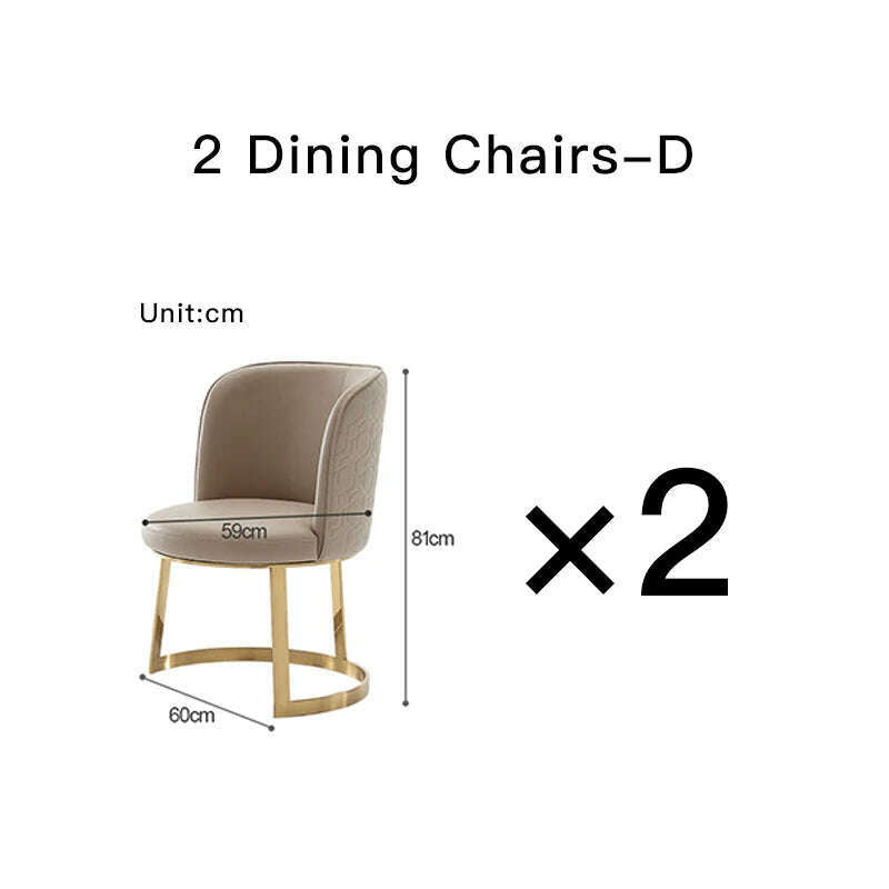 KIMLUD, Luxury Modern Dining Table Chair Marble Desk Mobile Kitchen Tables Console Dining Table Mobile Table A Manger Home Furnitures, 2 Chairs d, KIMLUD APPAREL - Womens Clothes