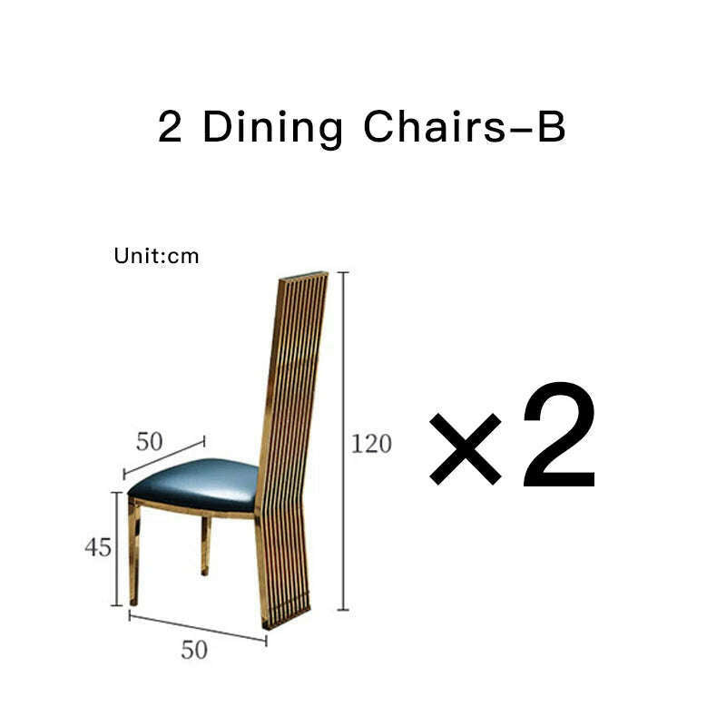KIMLUD, Luxury Modern Dining Table Chair Marble Desk Mobile Kitchen Tables Console Dining Table Mobile Table A Manger Home Furnitures, 2 Chairs b, KIMLUD APPAREL - Womens Clothes