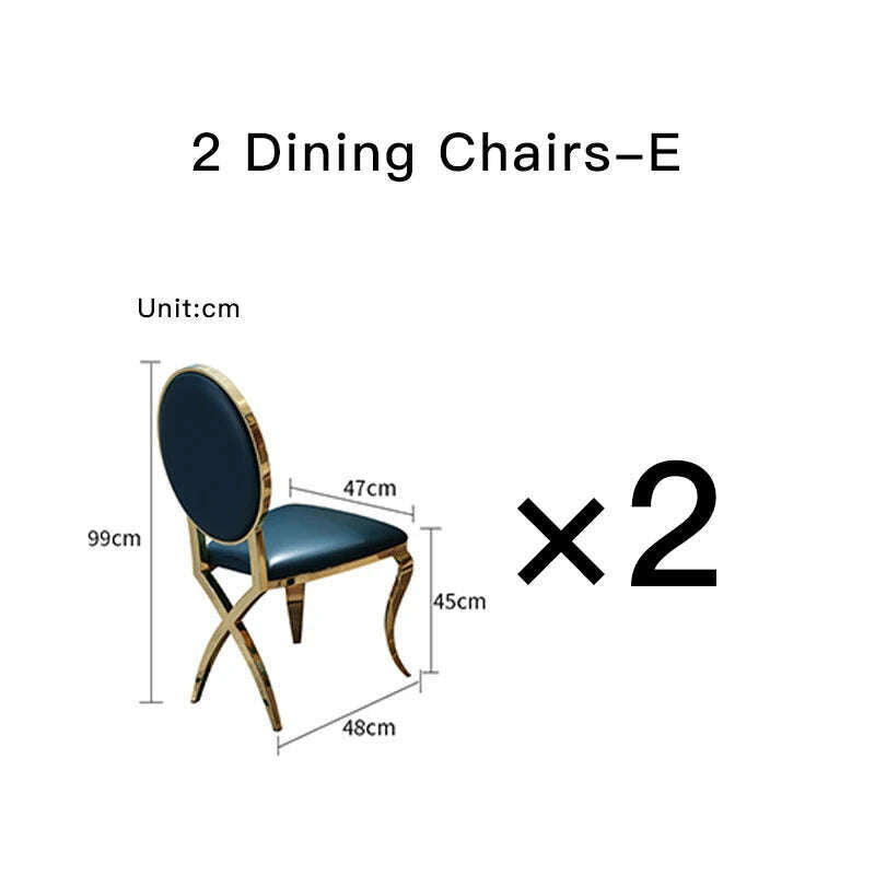 KIMLUD, Luxury Modern Dining Table Chair Marble Desk Mobile Kitchen Tables Console Dining Table Mobile Table A Manger Home Furnitures, 2 Chairs e, KIMLUD APPAREL - Womens Clothes