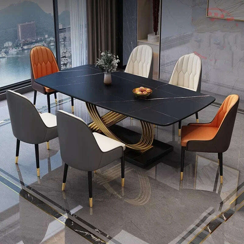 KIMLUD, Luxury Modern Table Dinning Kitchen Balcony Dinner Marble Table Coffee Dressing Hotel Muebles Dining Room Table And Chairs Set, KIMLUD Womens Clothes